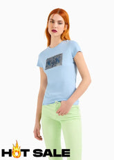 T-Shirt Women Blue River Armani Exchange Camiseta